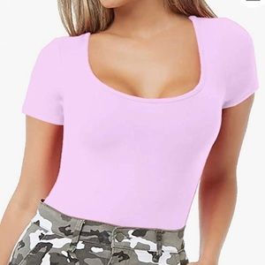 Lilac scoop neck bodysuit